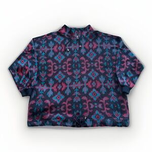 Vintage Venezia Sweater Womens XL Southwestern Design Pullover AOP Fleece 90s‎